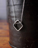 Fabulous Statement Asymmetrical Square Silver Pendant