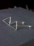 Large Handmade Silver Triangle Hook Earrings