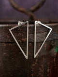 Striking Simple Handmade Triangular Sterling Silver Studs