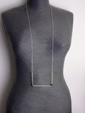 Long Statement Black Agate and Black Crystal Silver Necklace