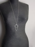 long-geometric-square-diamond-statement-silver-necklace