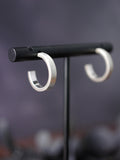brushed-matt-handmade-silver-hoop-earrings