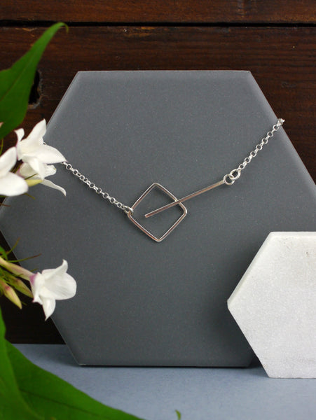 Square sales pendant necklace