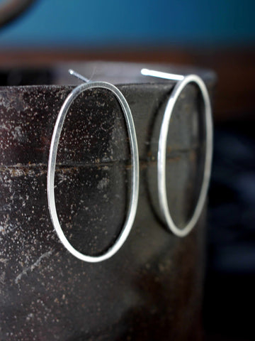 Striking Large Oval Statement Earrings