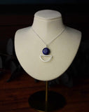 Beautiful Lapis Half Moon Silver Necklace