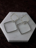 Super Square Geometric Handmade Silver Studs