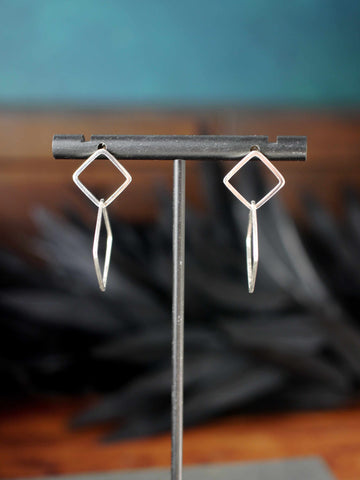 Super Square Geometric Handmade Silver Studs