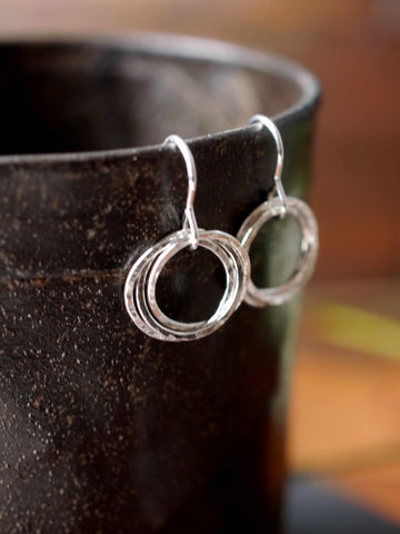 Three Linked Hoop Earrings