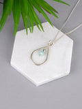 amazonite-silver-teardrop-droplet-necklace