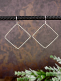 large-geometric-square-diamond-silver-dangly-earrings