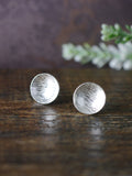 large-hand-textured-handmade-round-disc-silver-stud-earrings