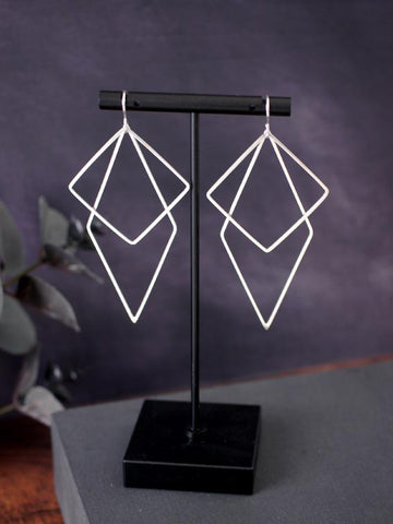 large-statement-silver-geometric-diamond-share-square-dangly-earrings