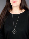 large-long-three-circle-silver-handmade-necklace