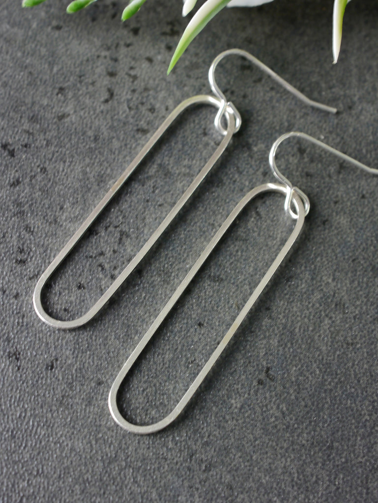Funky Oblong Geometric Silver Dangly Earrings – Alison Lush Jewellery